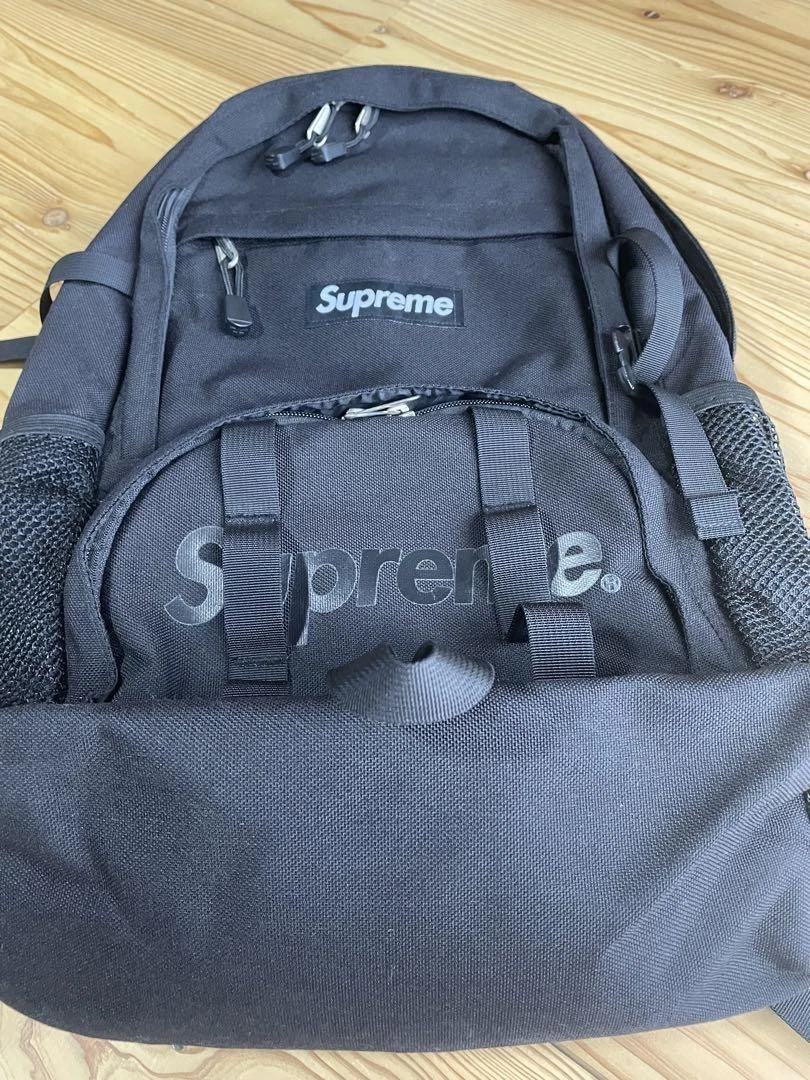 Sac à dos Supreme 2015SS toile occasion YKK fermeture éclair ajusteurs plastique Japon