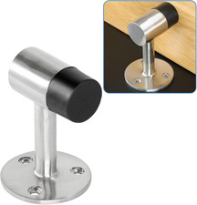 Floor Mount Door Stopper, Heavy Duty Door Stop Brushed Nickel Doorstop with Rubb