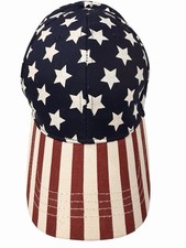 Roses Boys' Adjustable Baseball Cap Blue White Red Stars Stripes Patriotic USA