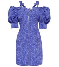 GANNI Jacquard  dress V-neck Mini Purple Size 38/M