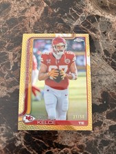2025 Topps Chrome Football Travis Kelce Gold Leather /50 Chiefs Color Match