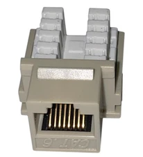 Keystone Jack Insert/Punch-down - Cat 6 RJ45 Networking  Gray