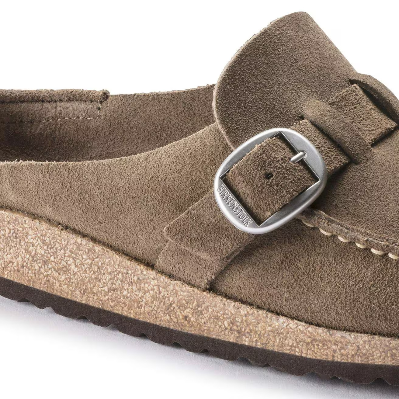 Birkenstock Buckley Womens Size EU 37 US 6 Narrow Clogs Gray Taupe Suede NEW image 4
