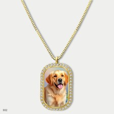 Stunning Cute Golden Retriever Dog Fashion Pendant Necklace Chain Graphic Dog Ta