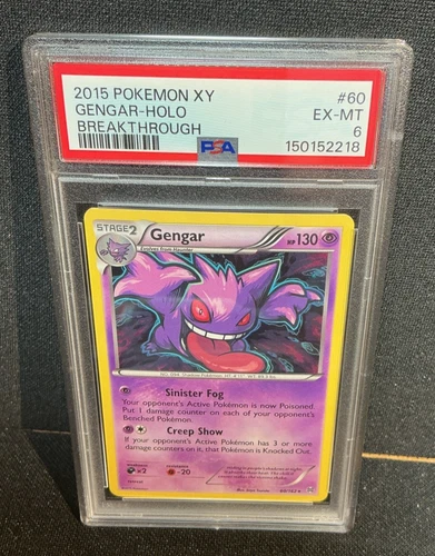 Pokemon Gengar TCG XY Breakthrough Holo Rare Card 60/162 PSA 6