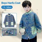 Boy Hanfu New Chinese Style Tang Jacket Traditional Tops Spring Blue Clothing