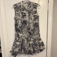 Christian Dior Dioriviera Sz 6 Ruffled Dress Toile de Jouy Sauvage motif Jungle