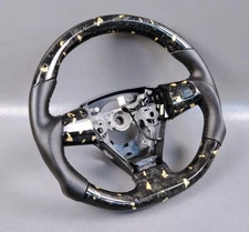 TOYOTA WISH , VANGUARD HYDRODIPPED FLAT BOTTOM PERFORATED LEATHER STEERING WHEEL