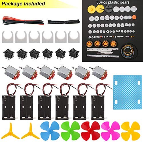 Set 6 Kit Motore DC, Rettangolare Elettrico 1.5-3V 24000Rpm Mini Motore Wi - Foto 7 di 7