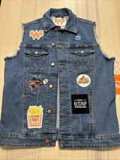 Wrangler  Whataburger Cut-Off Denim Vest   NWT   Texas Collaboration, Size M