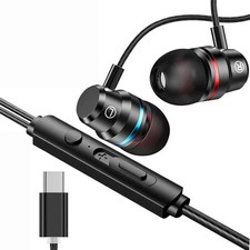 USB-C HIFI Bass Stereo Wired Earbuds Headset In-Ear Earphone Headphone MIC