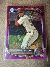 2025 Bowman Chrome Elian De La Cruz Fuchsia Shimmer Refractor /199 Top Prospect