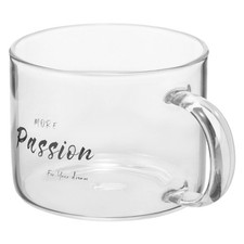 Glass Coffee Mug Drinks Cup Clear Milk Cup Cereal Glass Cup with Handle for