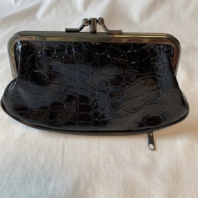 Black 4 X7  Change Purse Within A Change Purse Plus Zippered Bottom. Unique!
