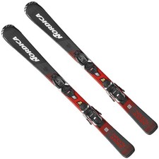 Nordica Team JR Ski + FDT 4.5 Bindung Junior-Skiset Kinder Skier Piste Schwarz