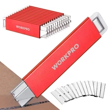 WORKPRO 12-Pack Box Cutter Retractable - Utility Knife with Single Edge Razor Bl