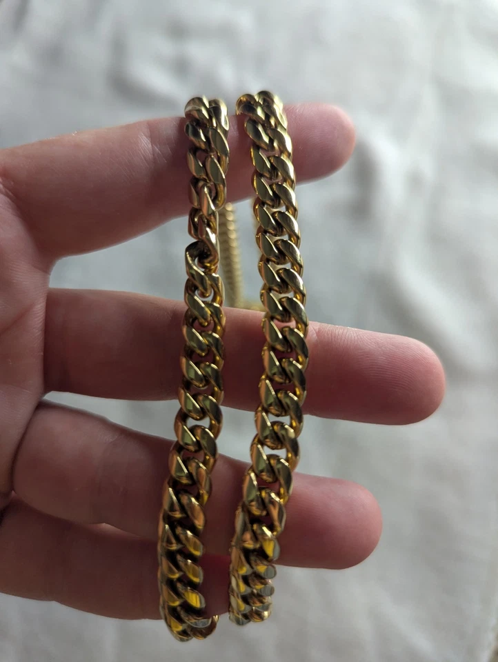 Yellow Gold Plated over Copper Miami Cuban Link Chain 26 Inches 80 Grams 3mm - Image 3 of 4