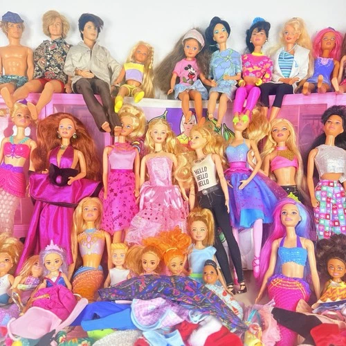 Huge VTG & Current Barbie Lot 30+ Dolls Skipper Ken Mermaid 150+ Bundle 3 Cases