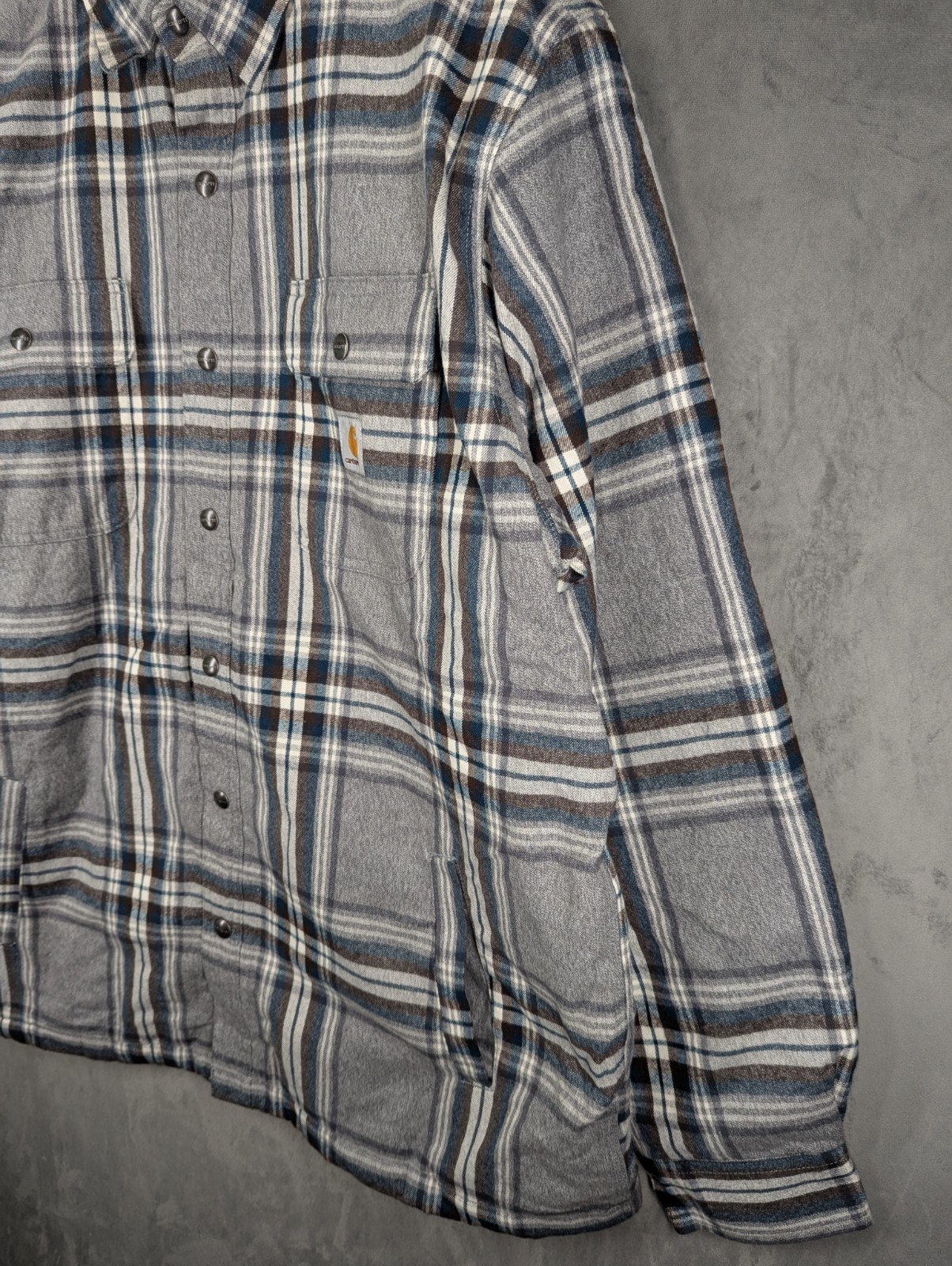 Carhartt Lumberjack Shirt Jacket Size XL loose Box Fit Sherpa Lined Flannel 2881 image 3