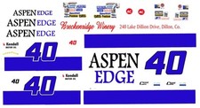40 Sterling Marlin ASPEN EDGE 1/64th Scale Slot Car Waterslide Decals
