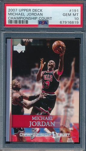 MICHAEL JORDAN 2007-08 UPPER DECK CHAMPIONSHIP COURT PSA 10 GEM MINT CARD #191!