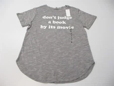 new MODERN LUX Women's Size S Soft Lounge Gray Graphic Crew Neck T-Shirt