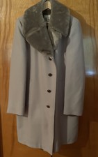 Vintage London Fog Faux Fur Lined Men's TAN Trench Coat Size 40 Long