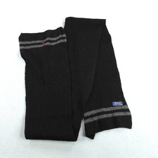 Polo Ralph Lauren Scarf Mens Black Gray Stripes Knit Red Pony Logo