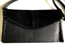 SOLE SOCIETY  New Purse Trim Cow-Leather  Fold Over Flap Magnet Snap Shut