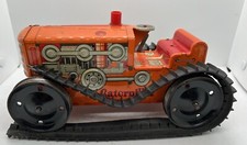 Marx Super Power Caterpillar Climbing Tin Tractor With Key - Orange