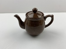 Small Brown Teapot Mid Century retro Solid Japanese Moriage