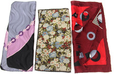 3387   LOT OF 3 HANDKERCHIEFS NO LABEL POLYESTER-SILK