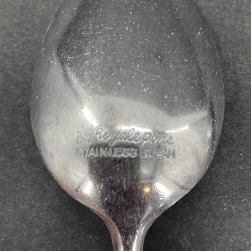 Royal Royale Pine Stainless Flatware Japan Pinecone Set of 2 Teaspoons 6.25 in - Picture 3 of 7