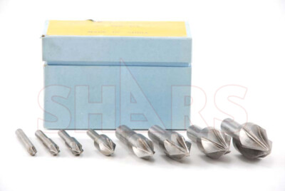 Shars 8 Pcs 60 Degree 6 Flute HSS Machine Countersink Set New XS}