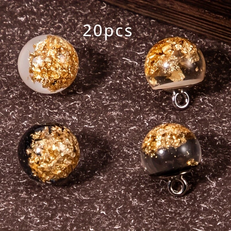 20pcs Round Buttons Resin Metal for DIY Clothes Dress Craft Sewing Retro - Image 3 of 4