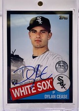 2020 Topps Dylan Cease RC 1985 Topps Autograph Card #85A-DC White Sox Black /199