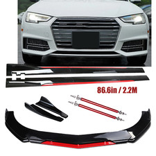 Front Bumper Lip Splitter Spoiler Side Skirt For 09-15 Mitsubishi Lancer Bod Kit