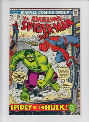 Amazing Spiderman 119 Hi-Grade 9.0 VF/NM Spidey Vs The Hulk! John Romita Bronze