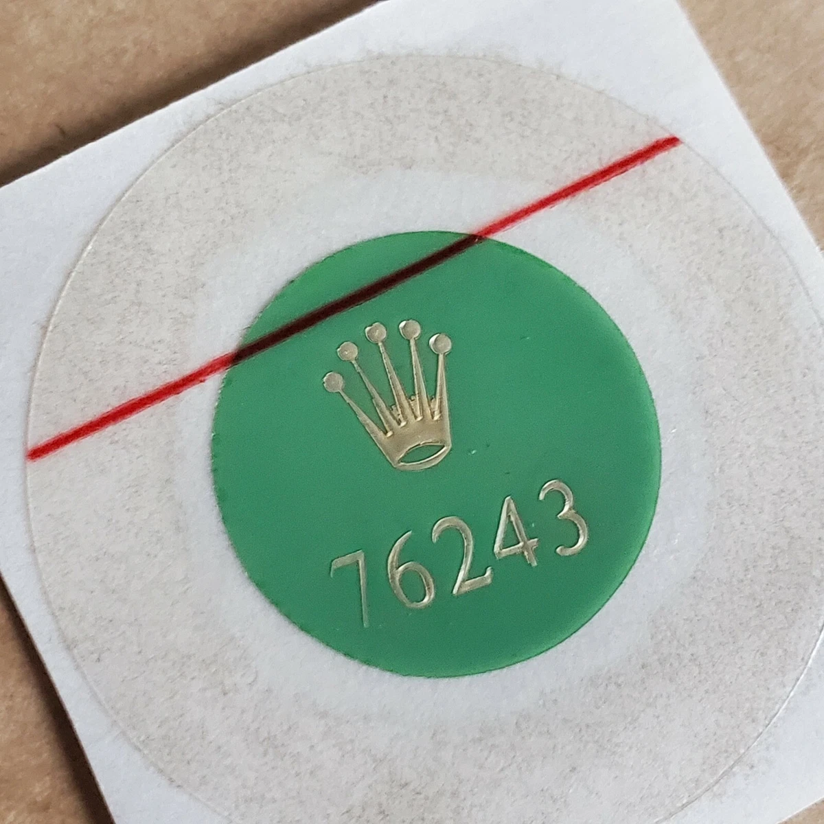 Rolex 76243 Oyster Perpetual Case Back Green Sticker