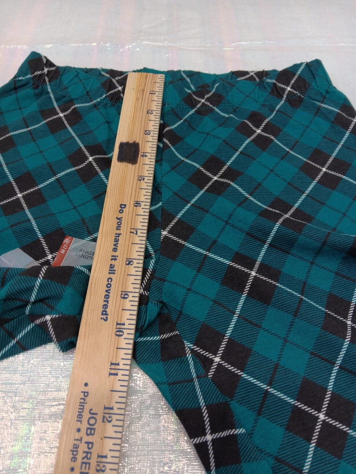 Leggings suaves Argyle verde negro blanco No Boundaries Jr. M 7-9 Foto 4 de 4