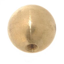 NEW Unf. Solid Brass 1" dia round Ball Cap Finial KNOB tap 1/4"-27   (#742-31)