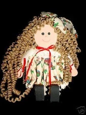 Christmas Doll Figure-Figurine~Sitting Wood Primative ?-Ooak ?-signed lisa 93