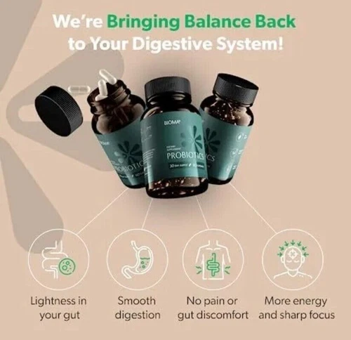 Bioma Probiotics Dietary Supplement for Digestive & Gut Health 60 Caps Exp 12/25 - Picture 5 of 8