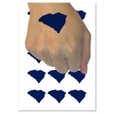 South Carolina State Silhouette Temporary Tattoo Water Resistant Body Art Set