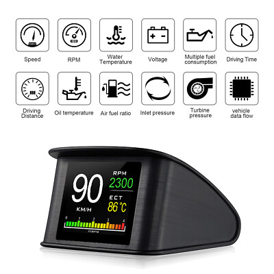 OBD2 Digital HUD Auto Head Up display Tachometer Scanner Gauge Fehlercode Alarm