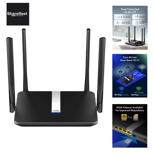 AC 1200Mbit/s WLAN 4G LTE Mesh Router, 150 Mbit/s LTE-Download, WLAN 1200Mbit...