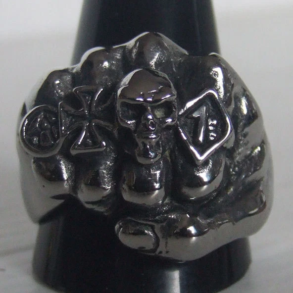 Custom biker deals rings