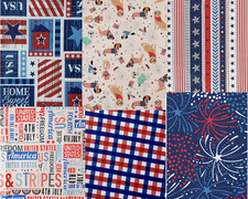 Americana Patriotic July 4 Flannel Back Vinyl Tablecloth. Round, Oblong, Square