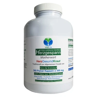 VITALLIFE Echtes Herzgespann nach Hildegard von Bingen 360 Pulver Kapseln. 26865-360