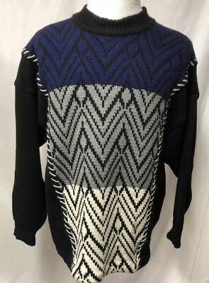 Falke Mens Wool Crewneck Sweater Jumper Ski Sweater U.S Large/XL Made In Germany